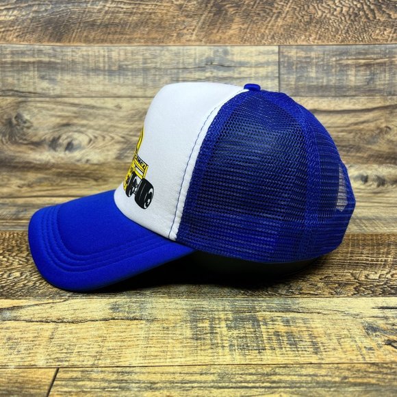 Camel Racing Mens Trucker Hat Blue Snapback Motorsport Drag Retro Baseball Cap - Picture 5 of 9